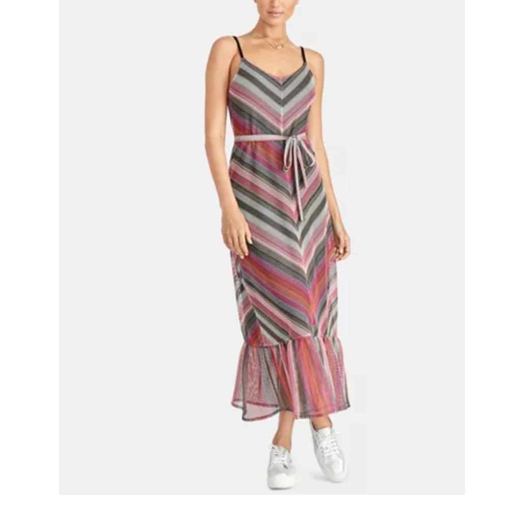 Rachel Roy Finn Chevron Ruffle-Hem Dress PLUS XXL
